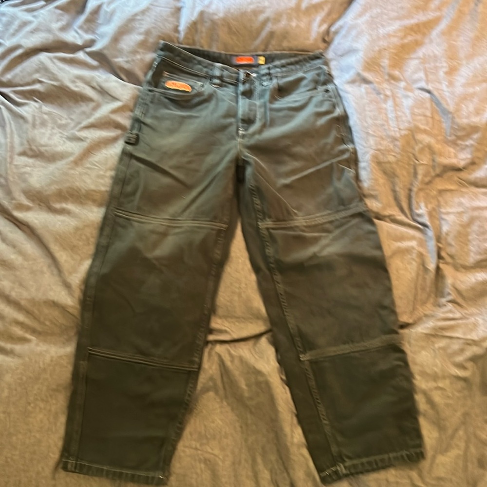 Olive green, empire jeans